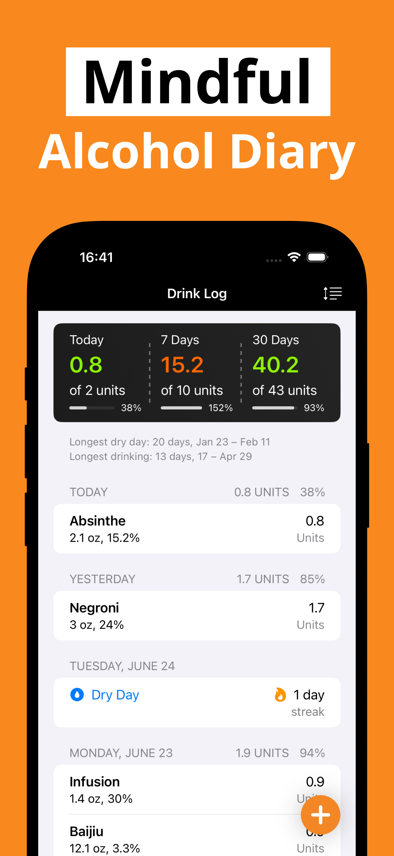 Mindful free alcohol diary