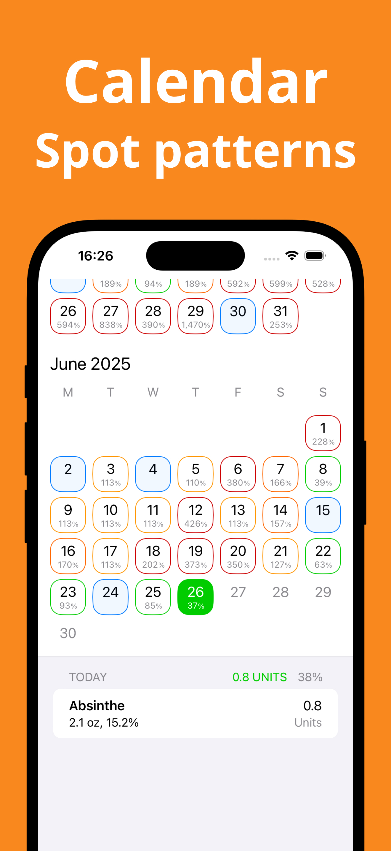 Calendar. Spot patterns